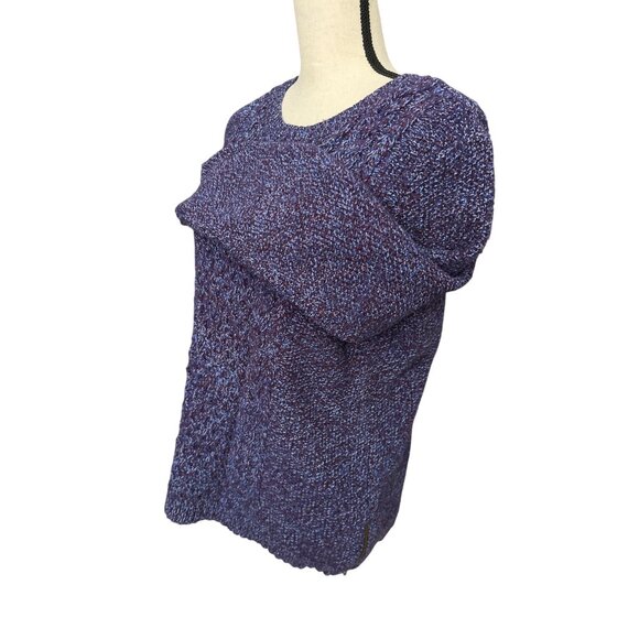 Talbots Purple Merino Wool Blend Sweater Side Metal Zipper Long Sleeve Size XL - Picture 3 of 6